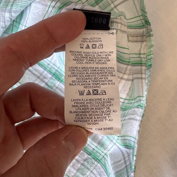 Oakley‎ Men's XL Plaid Short Sleeve Cotton Shirt Button Up Green/White Beach Dad - Picture 10 of 15